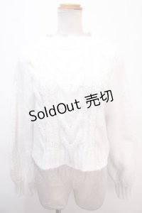 axes femme / フェザーXモールットプルオーバー  白 Y-25-02-13-106-AX-TO-SZ-ZT186