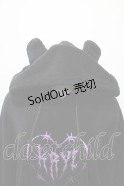 画像3: KRY CLOTHING / 「歪み」クマ耳ライトボアBIGパーカー ワンサイズ ブラック×パープル Y-25-02-13-125-EL-JA-SZ-ZT095