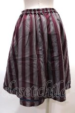 画像2: 【SALE】axes femme POETIQUE / グログランテープレジメンタルフレアスカート M ワイン Y-25-02-13-147-AX-SK-SZ-ZH (2)
