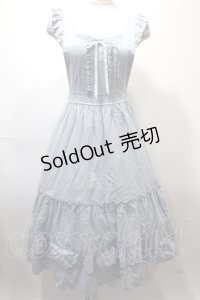 axes femme / リボン付きエプロンジャンスカ  サックス Y-25-02-13-172-AX-OP-SZ-ZI