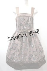 axes femme / プレゼントbox柄ワンピース M キャメル Y-25-02-13-178-AX-OP-SZ-ZS