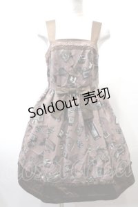 axes femme / プレゼントbox柄ワンピース M キャメル Y-25-02-13-178-AX-OP-SZ-ZS