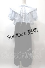axes femme POETIQUE / シアーブラウスセットワンピース  黒×サックス Y-25-02-13-193-AX-OP-SZ-OS