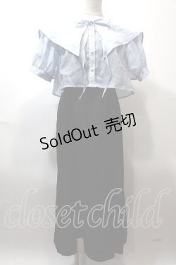 画像1: axes femme POETIQUE / シアーブラウスセットワンピース  黒×サックス Y-25-02-13-193-AX-OP-SZ-OS