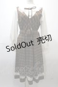 axes femme POETIQUE / レイヤードデザインワンピース  茶 Y-25-02-13-206-AX-OP-SZ-ZT313