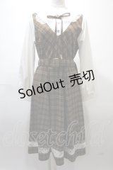 axes femme POETIQUE / レイヤードデザインワンピース  茶 Y-25-02-13-206-AX-OP-SZ-ZT313