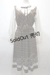 axes femme POETIQUE / レイヤードデザインワンピース  茶 Y-25-02-13-206-AX-OP-SZ-ZT313