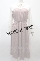 axes femme / チェックビスチェ切り替えワンピース  ピンク Y-25-02-13-208-AX-OP-SZ-ZI