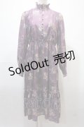 axes femme / 花柄ティアードワンピース M パープル Y-25-02-13-211-AX-OP-SZ-ZI