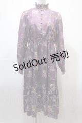 axes femme / 花柄ティアードワンピース M パープル Y-25-02-13-211-AX-OP-SZ-ZI