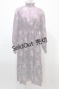 axes femme / 花柄ティアードワンピース M パープル Y-25-02-13-211-AX-OP-SZ-ZI