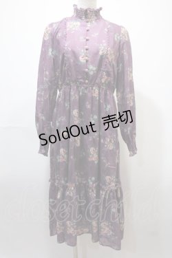 画像1: axes femme / 花柄ティアードワンピース M パープル Y-25-02-13-211-AX-OP-SZ-ZI