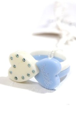 画像1: MILK / ツインハートリング  アイボリー×サックス Y-25-02-16-057-ML-AC-SZ-ZY