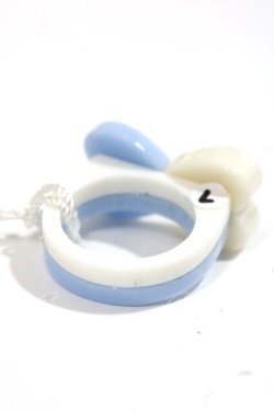 画像2: MILK / ツインハートリング  アイボリー×サックス Y-25-02-16-057-ML-AC-SZ-ZY