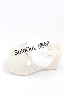 画像2: MILK / 木底ブーサン L ベージュ Y-25-02-16-089-ML-SK-SZ-ZT-K003