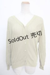 axes femme / 透かし編みカーディガン M Yグリーン Y-25-02-16-116-AX-TO-SZ-OS