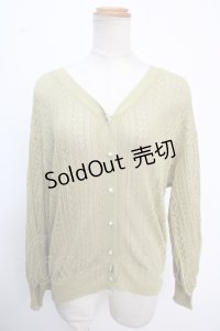 axes femme / 透かし編みカーディガン M Yグリーン Y-25-02-16-116-AX-TO-SZ-OS