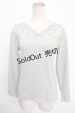 画像1: axes femme / 繊細レース長袖インナー M グリーン Y-25-02-16-118-AX-TO-SZ-OS