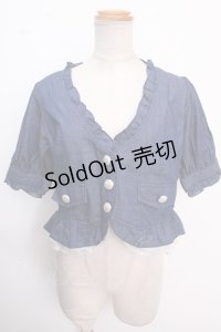axes femme / デニムフリル付きショートジャケット M インディゴ Y-25-02-16-132-AX-TO-SZ-OS