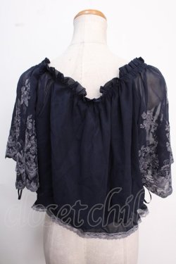 画像2: axes femme / 2WAY刺繍プルオーバー  紺 Y-25-02-16-135-AX-TO-AS-OS