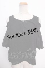axes femme POETIQUE / 肩あきパフ袖総レースプルオーバー M 黒 Y-25-02-16-138-AX-TO-SZ-OS