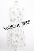 axes femme / 花柄プリーツノースリワンピース M 生成り Y-25-02-16-151-AX-OP-SZ-OS