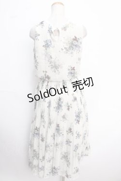 画像2: axes femme / 花柄プリーツノースリワンピース M 生成り Y-25-02-16-151-AX-OP-SZ-OS