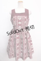 axes femme POETIQUE / バラフレームストライプワンピース M ワイン Y-25-02-16-153-AX-OP-SZ-OS
