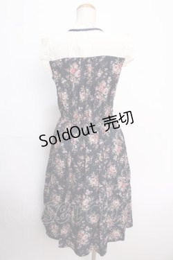 画像2: axes femme / ばら柄ノースリワンピース M 紺 Y-25-02-16-159-AX-OP-SZ-OS