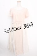 axes femme / シフォン切替ロングワンピース  ピンク Y-25-02-16-160-AX-BL-AS-OS
