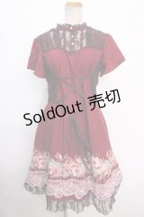 axes femme / フロントレースアップワンピース M ワイン Y-25-02-16-162-AX-OP-SZ-ZI