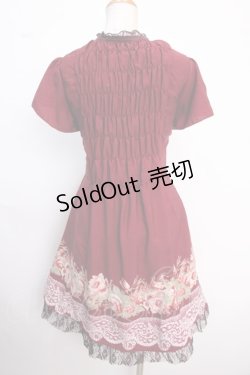画像2: axes femme / フロントレースアップワンピース M ワイン Y-25-02-16-162-AX-OP-SZ-ZI