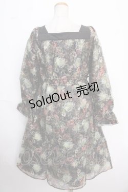 画像2: axes femme NOSTALGIE / オーガンジープリントワンピ M 黒 Y-25-02-16-169-AX-OP-SZ-OS