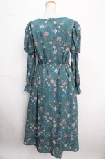 画像2: 【SALE】axes femme Nostalgic / ボタニカル柄レースアップワンピース M グリーン Y-25-02-16-181-LO-OP-SZ-ZT463 (2)