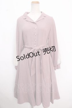 画像1: axes femme / チュール袖シャツワンピース M ピンク Y-25-02-16-184-AX-OP-SZ-ZI