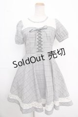 axes femme / グレンチェックビスチェワンピース M グレー Y-25-02-16-187-AX-OP-SZ-ZI