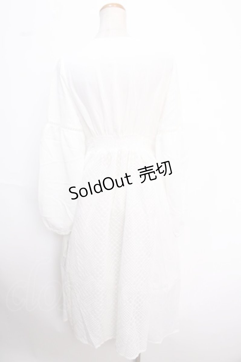 画像2: 【SALE】axes femme / シフォンレース切替ワンピース M 生成り Y-25-02-16-189-AX-OP-SZ-ZT258 (2)