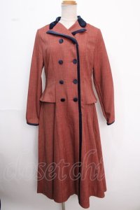 an another angelus / 【WEB限定】別珍使いセットアップ風ワンピース F レッド/ネイビー Y-25-02-16-202-CA-OP-SZ-ZT442