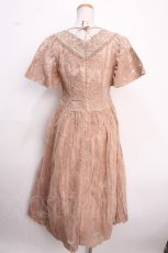 画像2: 【SALE】axes femme NOSTALGIE / オーガンジー刺繍ワンピース M キャメル Y-25-02-16-206-AX-OP-SZ-ZT462 (2)