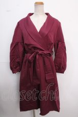 画像1: 【SALE】axes femme / カシュクール襟ワンピース M ワイン Y-25-02-16-238-AX-OP-SZ-ZT284 (1)