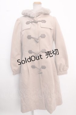 画像1: axes femme / パネル刺繍ダッフルコート L 茶 Y-25-02-16-244-AX-CO-SZ-ZT-C025