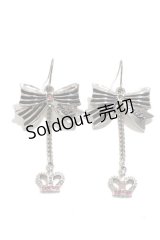 MILK / クラウンチャームリボンピアス  シルバー Y-25-02-16-022-ML-AC-SZ-ZY
