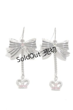 画像1: MILK / クラウンチャームリボンピアス  シルバー Y-25-02-16-022-ML-AC-SZ-ZY