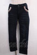 axes femme / レース配色ストレッチデニム M インディゴ Y-25-02-16-249-AX-PA-SZ-ZS