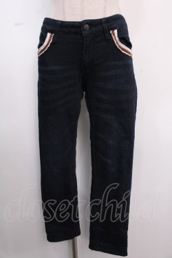 画像1: axes femme / レース配色ストレッチデニム M インディゴ Y-25-02-16-249-AX-PA-SZ-ZS