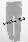 axes femme / レース配色ストレッチデニム M 黒 Y-25-02-16-250-AX-PA-SZ-ZI