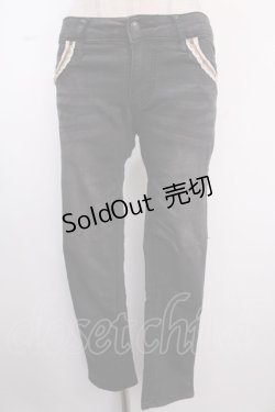 画像1: axes femme / レース配色ストレッチデニム M 黒 Y-25-02-16-250-AX-PA-SZ-ZI