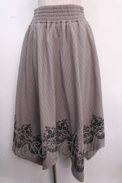 画像1: axes femme / 裾刺繍イレヘムスカート M グレー Y-25-02-16-259-AX-SK-SZ-ZT423