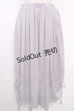 画像1: axes femme / サテン裾レーススカウチョ  ラベンダー Y-25-02-16-264-AX-PA-AS-ZY