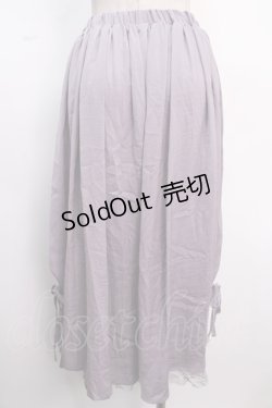 画像2: axes femme / サテン裾レーススカウチョ  ラベンダー Y-25-02-16-264-AX-PA-AS-ZY